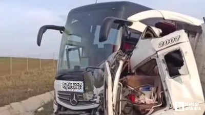 Ankara'da son dakika yolcu otobüsü kazası: 1 ölü, 5 yaralı