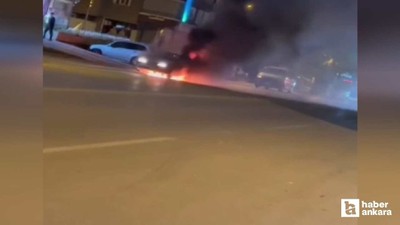Elmadağ'da LPG'li araç önce patladı sonra yanmaya başladı