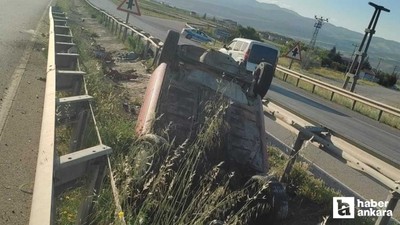 Kırıkkale-Ankara yolunda kaza: Takla atan araçta 4 kişi yaralandı