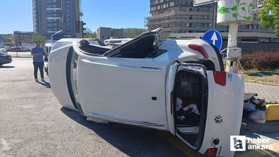 Ankara'da iki araç kafa kafaya çarpıştı: 2'si bebek 6 kişi yaralandı