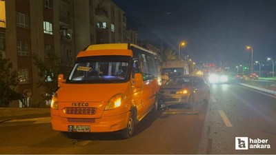 Polatlı'da dolmuş ile otomobilin karıştığı kazada 1 kişi yaralandı