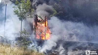 Mamak'ta 2 çocuğun bir parkı yaktığı iddia edildi