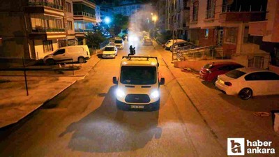 Keçiören Belediyesi gece yarısında kapsamlı ilaçlamaya başladı