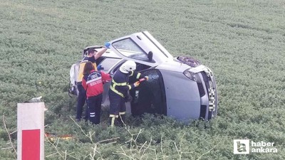 Çorum'da takla atan araç hurdaya döndü, 1 kişi yaralandı