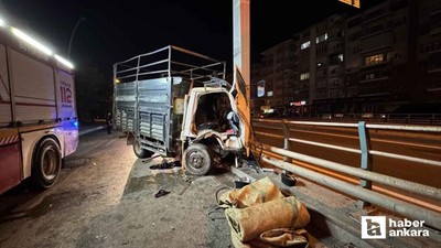 Kocaeli'den Ankara'ya gelen kamyonet kaza yaptı, 1 kişi yaralandı