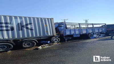 Ankara'da kontrolden çıkan kamyon tıra çarptı: 1 yaralı!