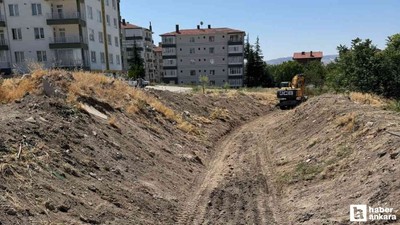 Beypazarı'nda taşkın riski olan dere ıslah edildi