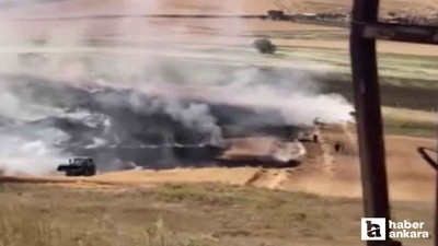 Akyurt'ta tarla yangını: 20 dönümlük ekili arazi kül oldu