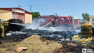 Kırıkkale'de deponun bahçesinde çıkan yangın korkuttu