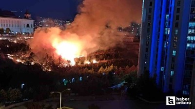 Keçiören'de boş arazide çıkan yangın 2 saatte söndürüldü