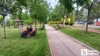 Etimesgut'ta park ve bahçelerde bakım çalışması sürüyor