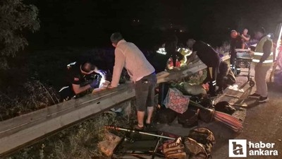İstanbul'dan Ankara'ya gelen tır minibüse arkadan çarptı: 7 yaralı