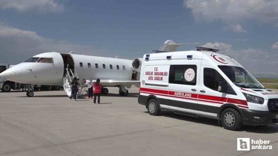 Rahatsızlanan çocuk ambulans uçakla Ağrı'dan Ankara'ya getirildi