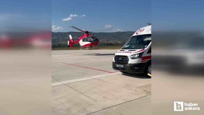 Parmakları kopan çocuk ambulans helikopterle Ankara'ya getirildi!