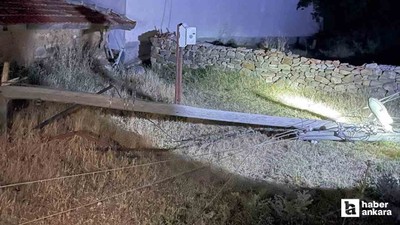 Haymana'da elektrik tellerine takılan tır trafoyu patlattı yangın çıktı