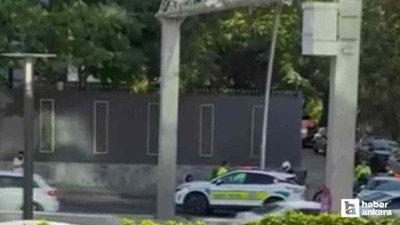 Çankaya'da trafik kazasına karışan şahıs, polisin silahını almaya çalıştı