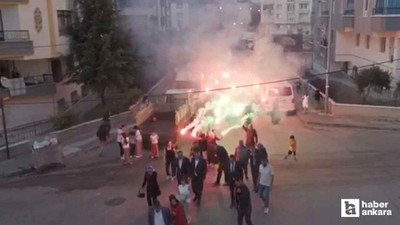Altındağ'da damat konvoyunun üzerine havai fişekler düştü