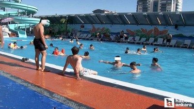 Sıcaktan bunalan Ankaralılar aquaparklara akın etti