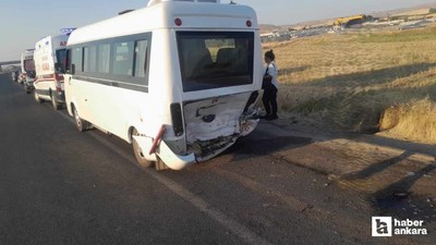 Sincan'da otomobil ile işçi servisi çarpıştı: 1 ölü, 12 yaralı
