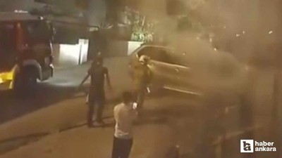 Etimesgut'ta hareketli anlar! Seyir halindeki araçta yangın çıktı!