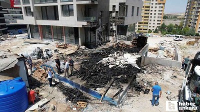 Çankaya'da inşaat yangını paniğe neden oldu!