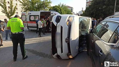 Kahramankazan'da hafif ticari araçlar çarpıştı: 2 yaralı