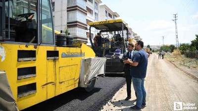 Kahramankazan'da TOKİ bölgesinde sıcak asfalt çalışması başladı