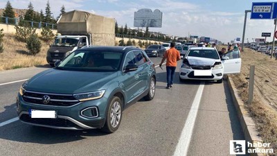 Kırıkkale - Ankara yolunda zincirleme trafik kazası: 3 yaralı!