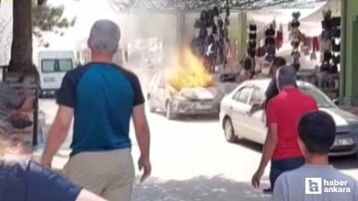 Çankaya'da park halindeki araçta çıkan yangını itfaiye söndürdü