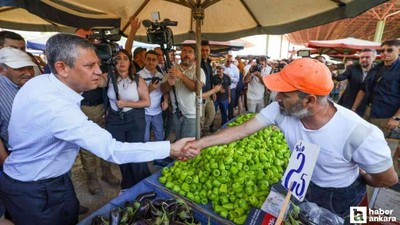Özgür Özel Yenimahalle'deki semt pazarda esnafla bir araya geldi