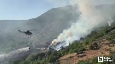 Kızılcahamam'da otluk alanda başlayıp evlere sıçrayan yangın korkuttu