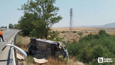 Beypazarı'nda takla atan otomobilde 5 kişi yaralandı