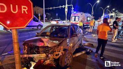Polatlı'da ters şeride giren otomobil motosiklete çarptı: 2 yaralı