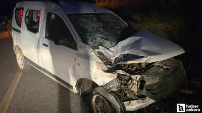 Gölbaşı'nda sürücüsünün direksiyon hakimiyetini kaybettiği araç takla attı
