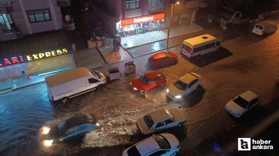 Ankara'da sağanak yağış hayatı olumsuz etkiledi