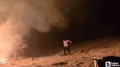 Çankırı Ankara karayolundaki kavun satış tezgahı cayır cayır yandı