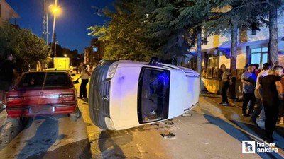 Polatlı'da trafik kazasında araç yan yattı, 1 kişi yaralandı!