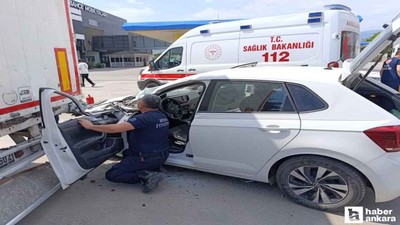 Bursa-Ankara karayolunda kaza: Otomobil tıra arkadan çarptı