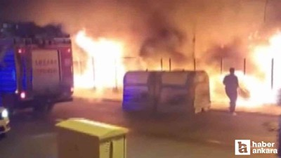 Gölbaşı'nda korkutan market yangını!