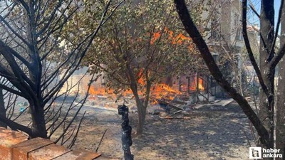 Çanakkale'deki orman yangınında baz villalar yandı
