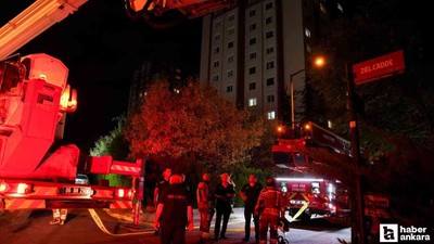 Yenimahalle'de 16 katlı apartmanın en üst katında yangın çıktı