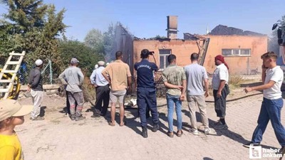 Elmadağ'da süt toplama deposunda yangın çıktı