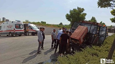 Kahramankazan'da kamyon ve traktör çarpıştı! 3 kişi yaralandı