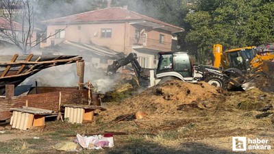 Kızılcahamam'da besi çiftliğinde yangın çıktı!