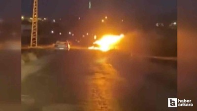 Gölbaşı'nda seyir halindeki araçta çıkan yangın korkuttu