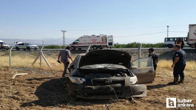 Malatya - Ankara karayolunda araç bahçeye uçtu: 3 kişi yaralandı