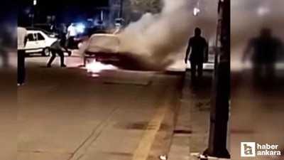 Elmadağ'a araç yangını kameralara yansıdı
