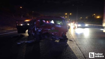 TEM Otoyolu Ankara istikametinde 2 minibüs çarpıştı: 9 yaralı