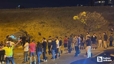 Çankaya'da otomobil takla attı: 1 ölü, 1 ağır yaralı