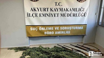 Akyurt'ta polisler yasaklı madde ve ruhsatsız tüfekler yakaladılar!